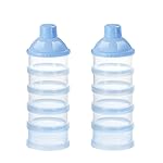 Accmor Formula Dispenser On The Go, 5 Compartments Stackable Formula Container for Travel, Baby Milk Powder Kids Snack Container, BPA Free