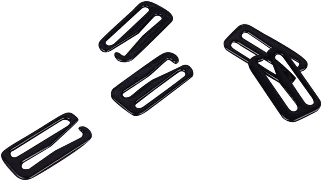 Porcelynne Black Nylon Coated Metal Replacement Bra Strap Slide Hook - 3/4" (18mm) Opening - 200 Pieces
