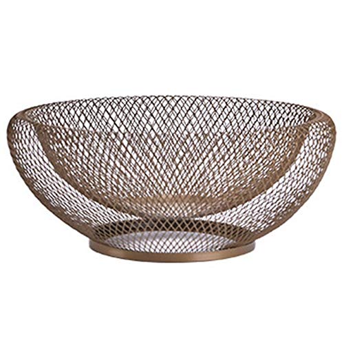 YMYGCC Corbeille à Fruits Fer forgé Fruit Basket Double Couche Nordique Style Fruits secs Bonbons Stockage Plaque innovante Plateau Alimentaire Bureau Décoration (Color : Gold) Cover