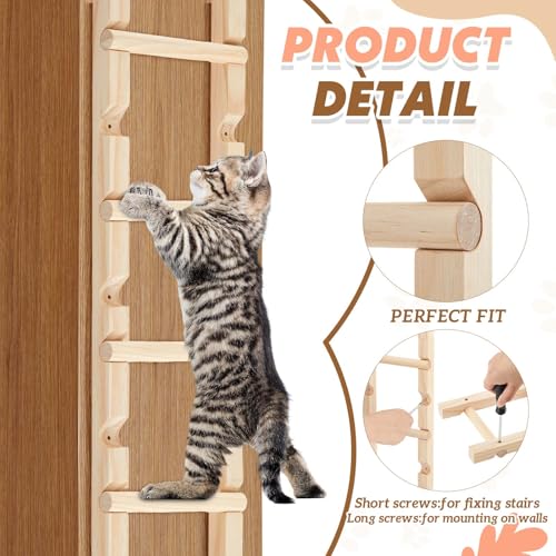 Briwooody 4 peças de escadas para gatos, escadas de escalada para gatos, degraus de escalada, pratel
