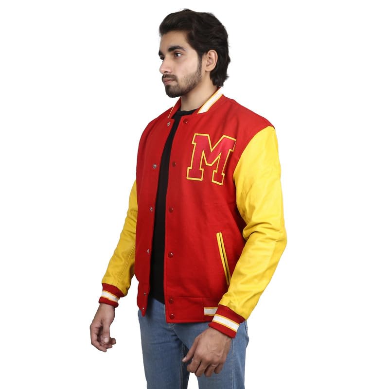 Image of Varsity Jacket Men - High School Letterman Bomber Style Baseball Jacket For Men