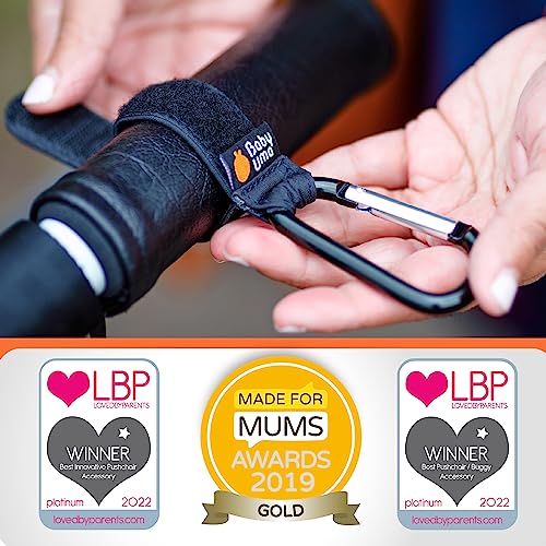 Baby Uma Kinderwagenhaken (2er-Pack) - Universelle Kinderwagen Haken für Taschen, Rutschfeste Klettverschlüsse, Stabile Karabinerhaken mit 5 kg Tragkraft