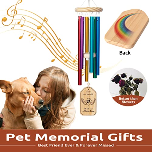 Ieshvan Personalized Pet Memorial Wind Chime Custom Name Loss Of Dog Sympathy Gift, Remembrance Gift For Outdoor Garden Patio Porch Decoration（Rainbow） #TOP1