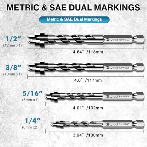 Lytool Tungsten Carbide Stepped Drill Bit Set