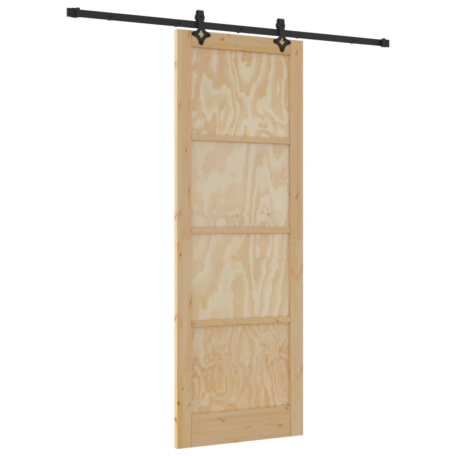 vidaXL Sliding Door ORKDAL Beige 83 x 232 cm Solid Pine Wood, Elegant Living Room Door, Rectangular Sliding Entry, Pine Wood Finish, Steel Reinforced, Quiet Smooth Slide Hardware