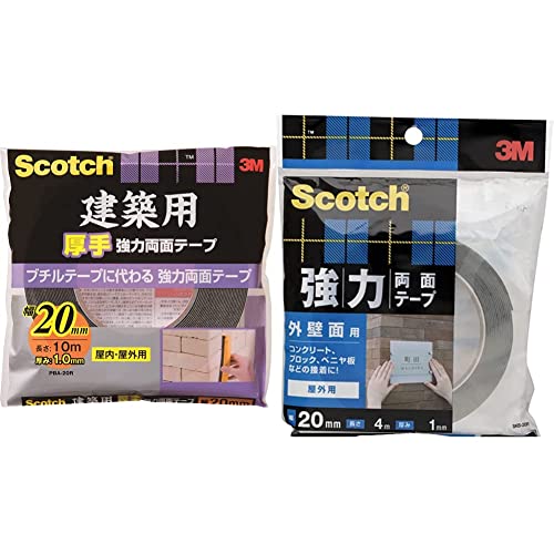 3M �X�R�b�` ���͗��ʃe�[�v ���z�p ���� ��20mm����10m PBA-20R & �X�R�b�` ���͗��ʃe�[�v �O�ǖʗp ��20mm����4m SKB-20R�y�Z�b�g�����z