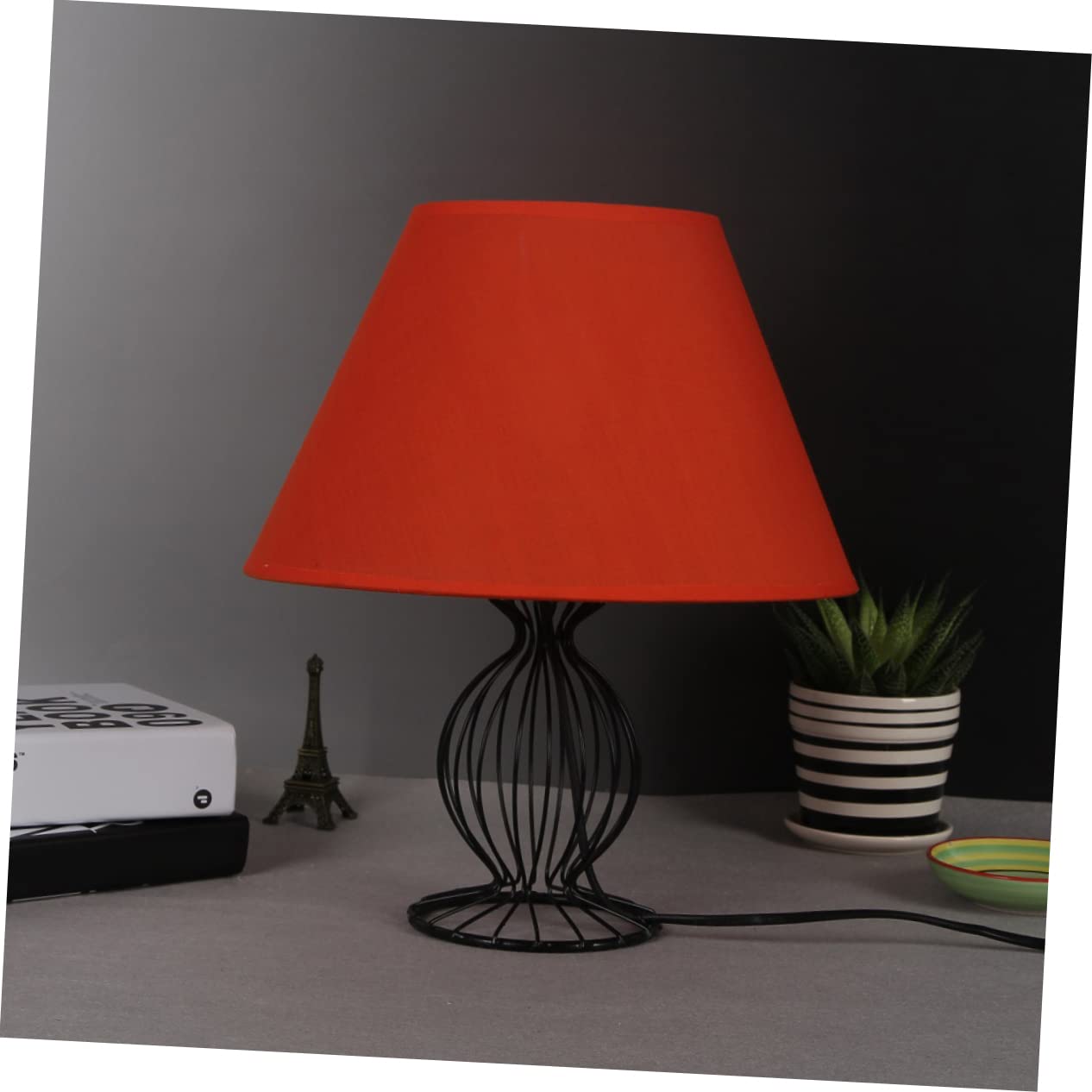 CLISPEED Abat Jour Tissu Orange pour Lampe de Table Style Simple et Élégant Compatible avec Lampes de Bureau et Appliques Murales Ajout Vintage à Votre Intérieur