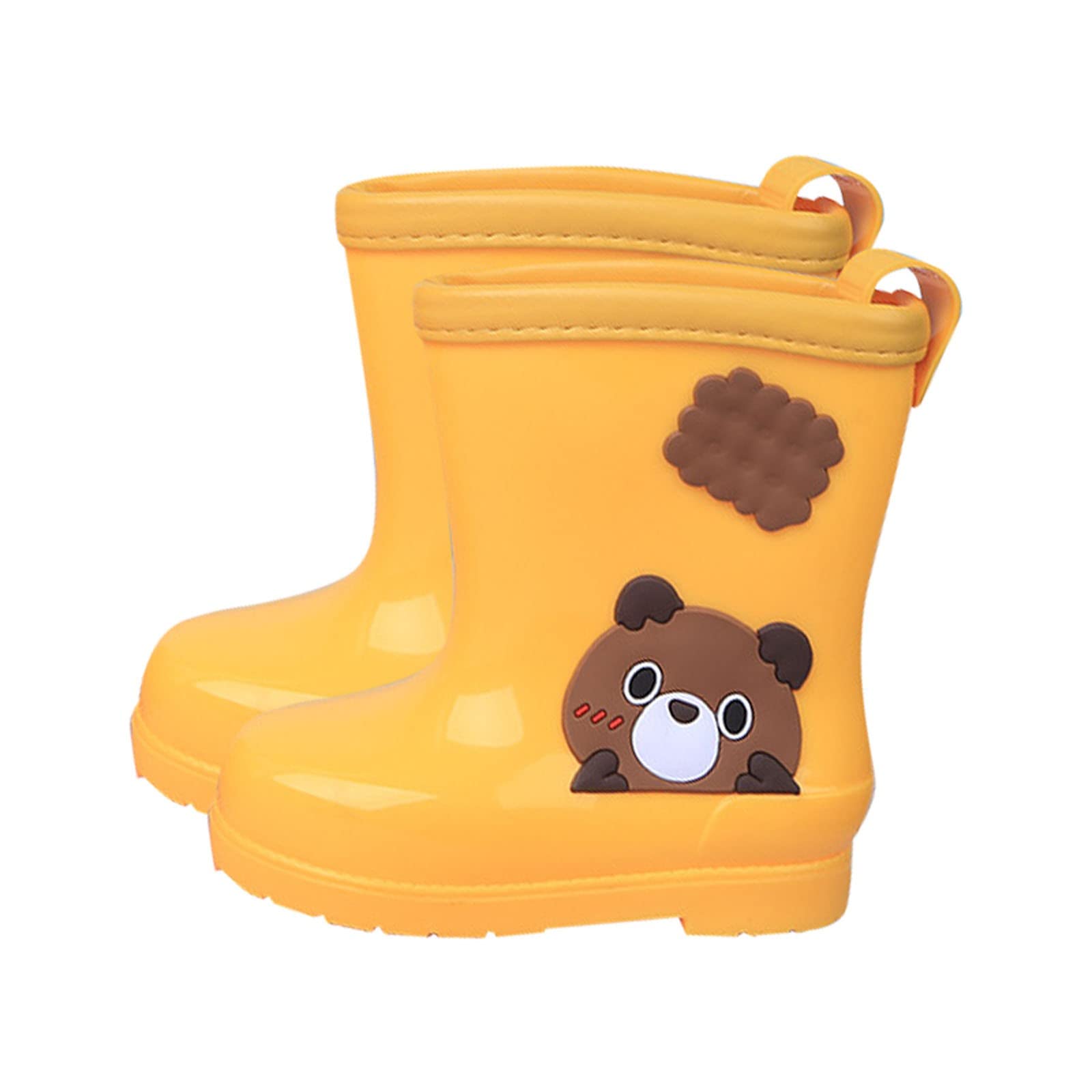 New Cartoon Print Unisex Comfortable Fashion Children's Rain Boots Boots Toddler Boy Size 11 (Yellow, 12 Little Child)