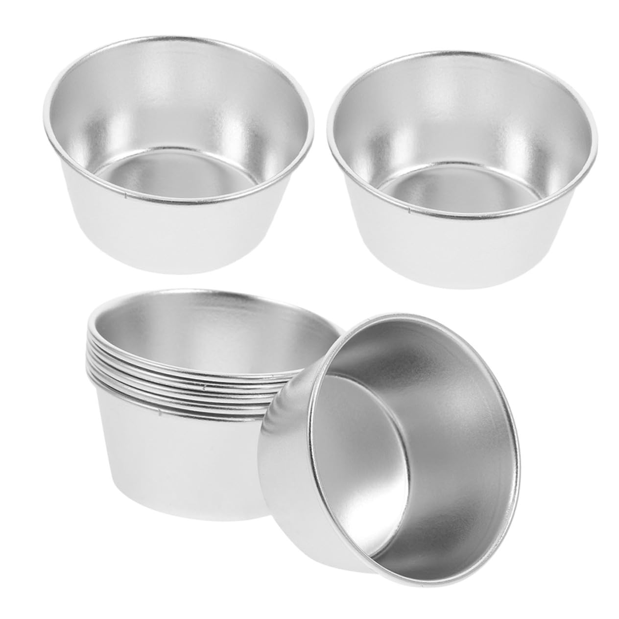 Moldes Carbono Tartas de Mini Piezas para 8 Acero Redondos | Superficie Antiadherente, Diseño Mini para Horneado Uniforme, Tono Plata, Uso en Repostería Casera