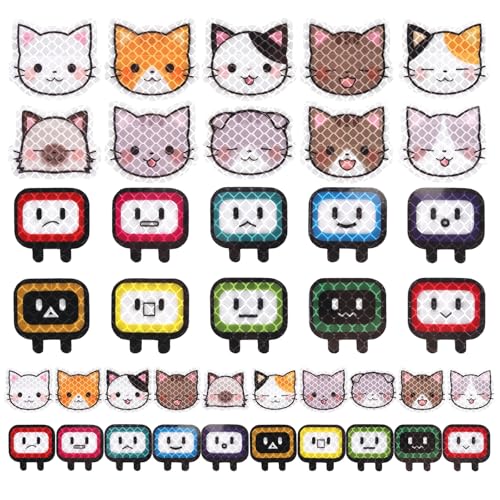 MOKIDO 40 Stück Reflektierende Aufkleber, wasserdichte Reflektoren Aufkleber, Hohe Sichtbarkeit Reflektor Aufkleber, Reflektor Sticker für Fahrrad, Helm, Schulranzen, Kinderwagen