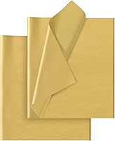 Vista 1 de Papel de seda dorado para bolsas de regalo, 30 hojas de papel de seda de regalo dorado, papel de embalaje a granel para bodas, cumpleaños, proyectos