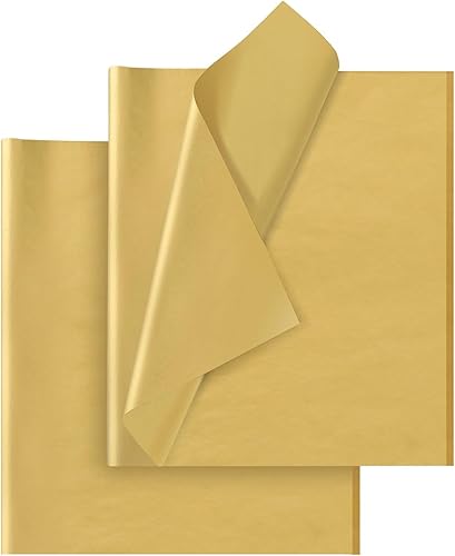 Papel de seda dorado para bolsas de regalo, 30 hojas de papel de seda de regalo dorado, papel de embalaje a granel para bodas, cumpleaños, proyectos