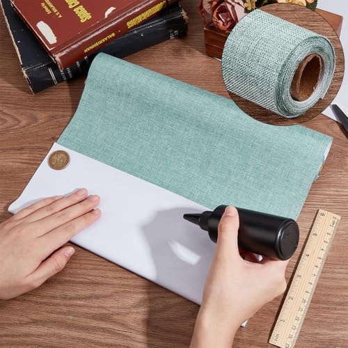 Tissu daim blanc verdâtre pour reliure et scrapbooking élégant