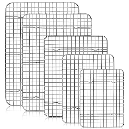 Grid Baking Rack Cooling Racks Set Of 5, P&P Chef Stainless Steel Cooking Roasting Rack For Home Kitchen Use, Oven & Dishwasher Safe, Healthy & Durable #TOP9