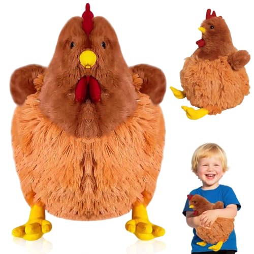 Peluche Pollo,Peluche de Pollo Realista,Juguetes De Peluches De Animales,Pollos MuñEco De Dibujos Animados,para Niños,Niñas y Adultos,Cumpleaños,Navidad,Regalos de Fiesta,22 cm
