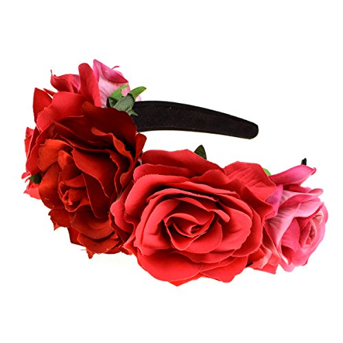 Accesyes B07FKYM5GL Mexican Flower Crown Day Of Dead Hawaiian Boho Headband cover