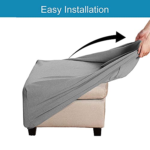 C/N 9XOD Square Light Gray Footstool Cover, Acrylic - Image 4