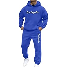 Men's Casual Tracksuit Set 2 Piece Outfits Long Sleeve Hoodie and Jogger Sweatpants Athletic Sweatsuits Letter Print Y2K Streetwear Hippie Outfit Sports Sets Loose Loungewear Gym Fitness Activewear