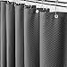 Eforcurtain Modern Fashion Waffle Jacquard Bathroom Curtain Waterproof Stall Extra Long 54 x 78 Inch, Durable Polyester Solid Charcoal Shower Curtain for Men and Boys
