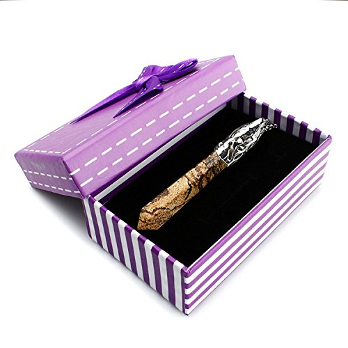 Beadnova Healing Crystal Necklace For Women Men Natural Picture Jasper Crystal Pendant Energy Healing Gemstones Jewelry Pendulum Crystal Divination (Hexagonal, 18 Inches Stainless Steel Chain) #TOP6