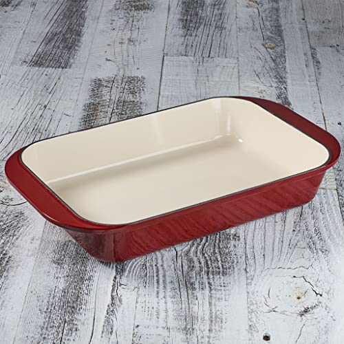 CUISINART CI1136-24CR Chef's Classic Enameled Cast Iron 14-Inch Roasting/Lasagna Pan, Cardinal Red by Cuisinart - Image 6