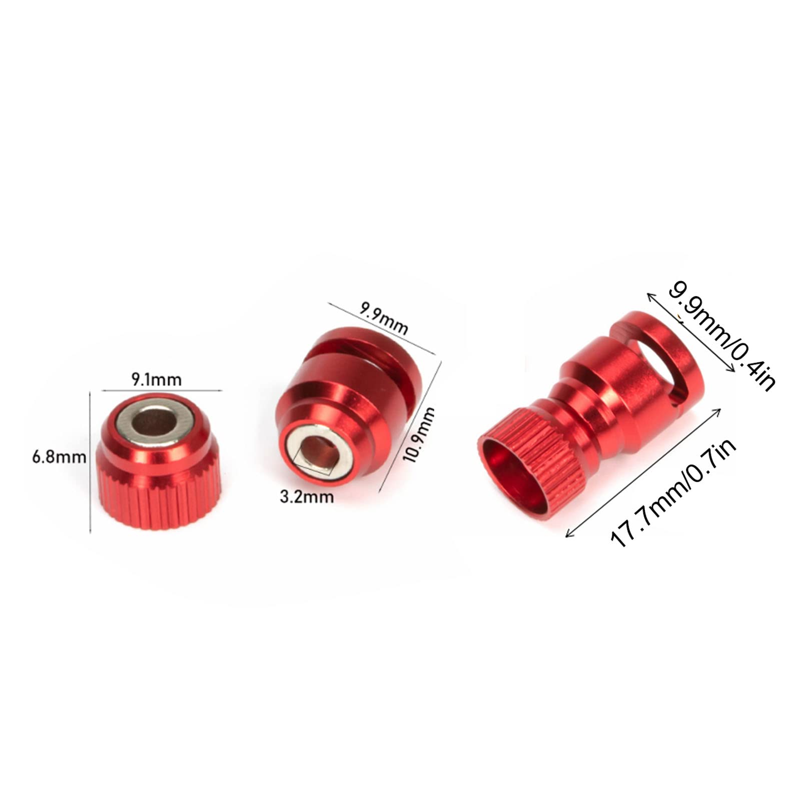HERCHR RC Car Magnetische Karosseriepfosten – Alu-Legierung Lochlocator Für RC-Auto-Schalen (Rot)