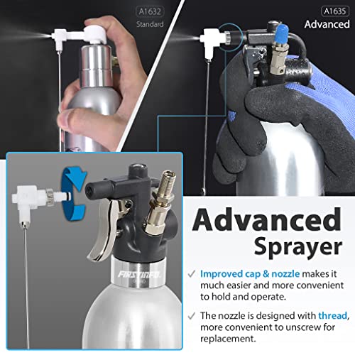 Firstinfo A1635 Patented 650C.c. (21.9 Us Fl. Oz) Aluminum Canister Aerosol Refillable Fluid Storage Spray Can/Pneumatic Compressed Air Sprayer/Maximum Pressure 110 Psi #TOP1