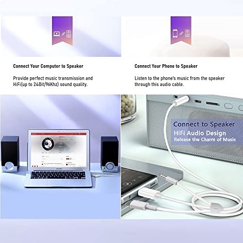 3In1 Car Aux Cable, 3.5Mm Hifi Headset Audio Cord Car Stereo Aux Cable Compatible With All Kinds Of Phone, Pad, Tablet, Pc, Laptop, Mp3 To Work With Car Stereo, Headset, Speaker, Length 3.93Ft #TOP3