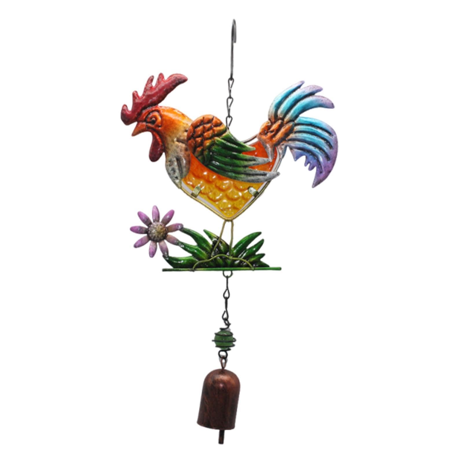 Carillon à vent poule en métal cloche déco jardin