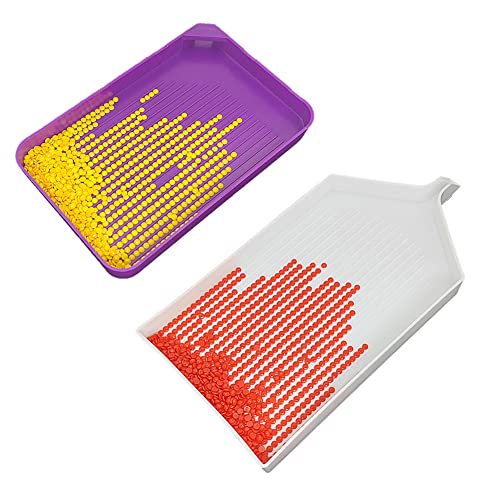 CRGANGZY Disco de perforación de puntos de gran capacidad, bandeja de pintura hecha a mano de plástico 5D, piezas de diamantes moradas