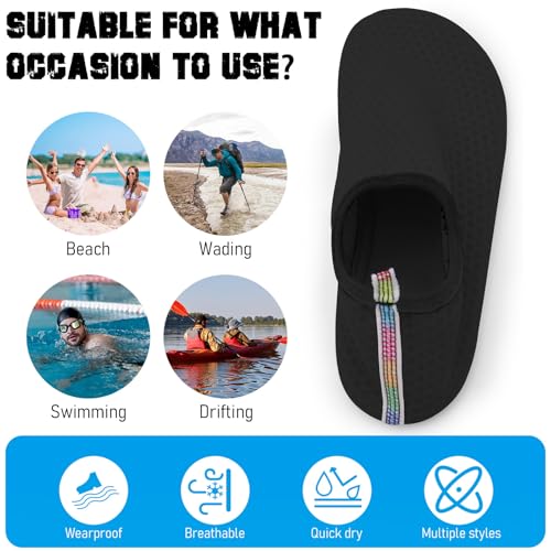 FANWINKJ Zapatos de natación, Zapatos de Yoga, Zapatos de Agua Transpirable y con Estilo para la Playa, Deportes, Surf y natación, Hombres y Mujeres,Negro-40-41 - imagen 6