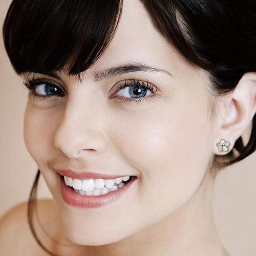 Miniatura 3 de CiNily - Aretes con forma de flor chapados en oro con ópalo hipoalergénicos, aretes colgantes con gota de flores, regalo de joyería para mujeres y