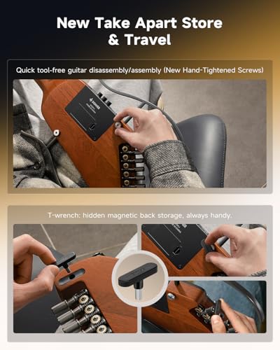 Donner HUSH I EVO2 Acoustic Electric Travel Guitar (Natural) - image 7