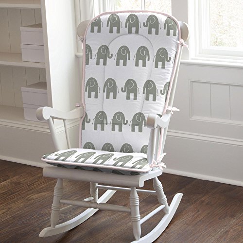 Carousel Designs Pink and Gray Elephants Rocking Chair Pad