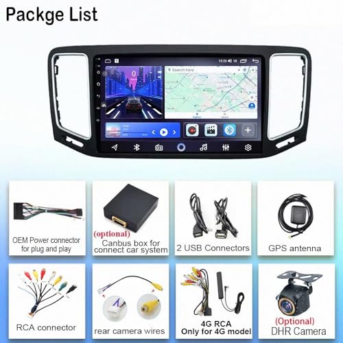 Radio coche 2 DIN Bluetooth para VW Sharan 2012-2018 con cámara trasera 7