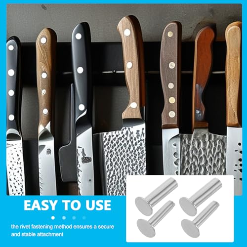 Amosfun Edelstahl Messergriff Nieten Set 4 Paar Diy KüChenmesser Griffbefestigung Handgefertigte Rivets FüR Sichere Messergriff Fixierung