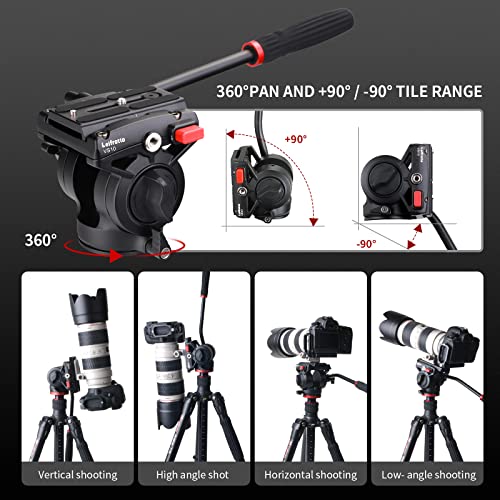 Leifrotto Vs10 Video Tripod Head, Heavy Duty Fluid Head With Quick Release Plate For Video Camera Connection, Max Load 22 Pounds, Supports Tripods, Monopods Connections #TOP4