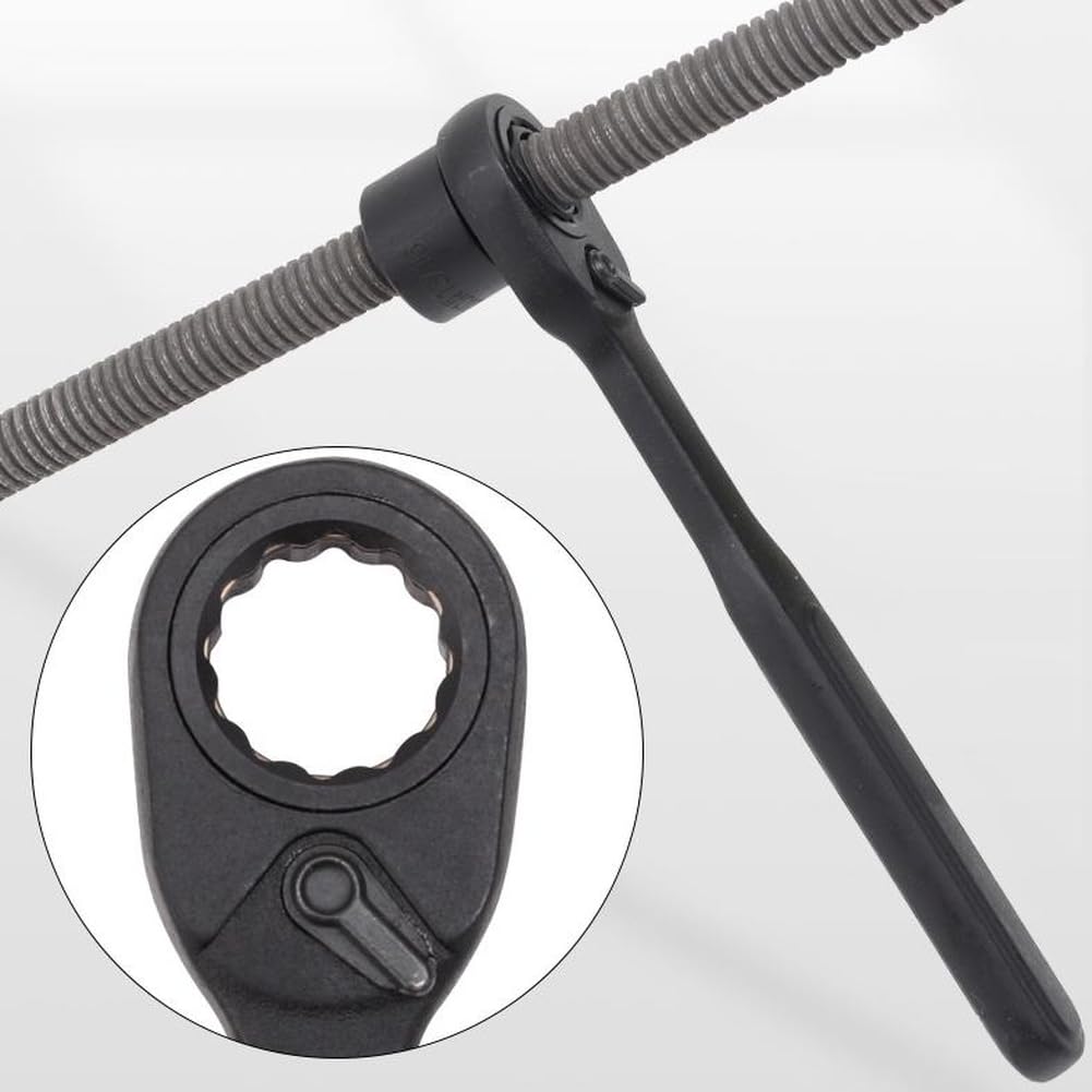 Set di chiavi a bussola a cricchetto, 15 pezzi, kit di chiavi a bussola passanti, 6/12 punti metrici, 10-19 mm, in acciaio cromato, per riparazioni automobilistiche