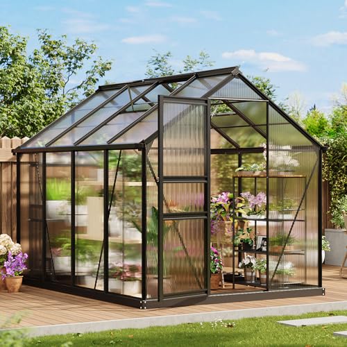 Garvee 6x8 ft Greenhouse, Easy Assembly Polycarbonate...