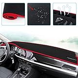 ALLYARD Custom Dash Board Cover Mat for Nissan Tiida Dashboard Dash Protector Easy Installation Black Red