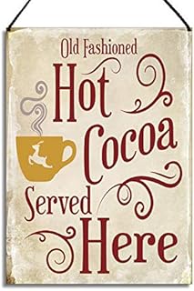 Maise & Rose Christmas Sign Old Fashioned Hot Coco Served Here Kitchen Plaque GA083