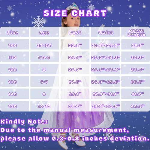 Vestido de Princesa Morado para Niñas Snow Queen miniatura 6