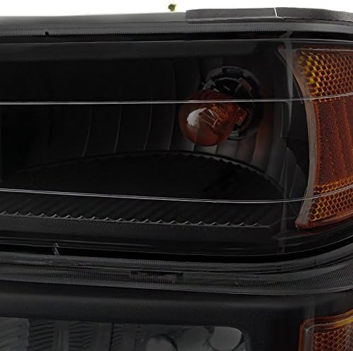 AKKON - For Chevy Colorado/GMC Canyon Black Smoke Headlights + Signal Lights Driver + Passenger Side Pair Set