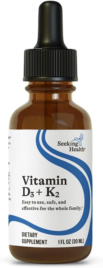 Seeking Health Vitamin D3 + K2 Drops - Immune & Bone Health - 1 fl oz, 30mL
