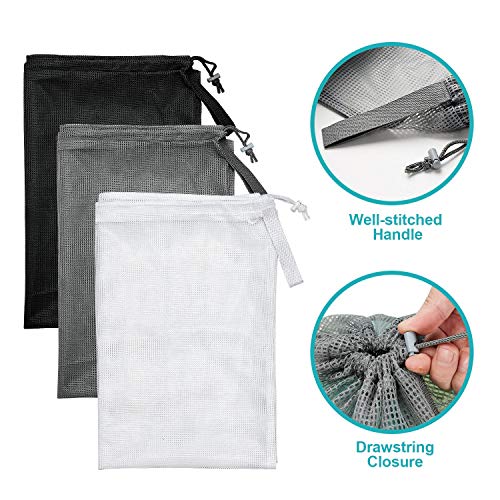 Dalykate Commercial Mesh Laundry Bag 24" X 36" 3 Pack Sturdy Mesh Material With Drawstring Closure For Factories, College, Dorm And Apartment #TOP2