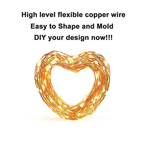 Jmexsuss 8 Modes Timer Remote Control 200 Led 65.6Ft Battery Operated Dimmable Fairy String Copper Wire Lights For Christmas, Bedroom,Wedding, Party, Warm White, Ul588 Approved (200Led+3Aa Battery) #TOP1