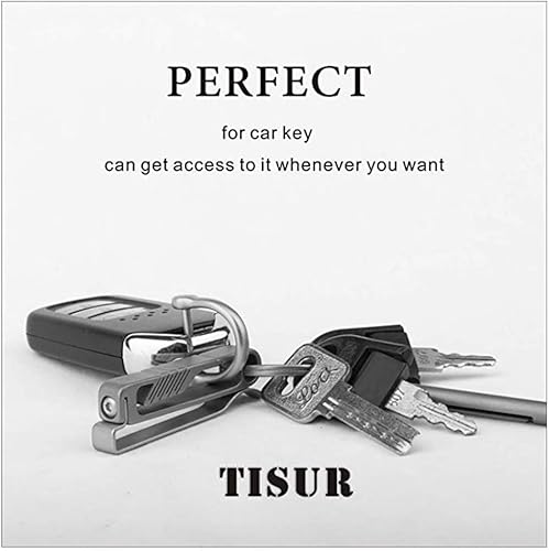 Miniatura 4 de Tisur - Llavero de titanio para cinturón. Llavero de gancho con anillo desmontable unisex, Anillo Bk1+d, Medio