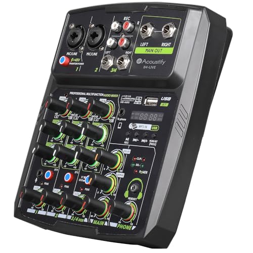 B4-Live 4-Channel DJ Mixer with Bluetooth, USB Playback, Recording, 48V Phantom Power, and Effects – Professional DJ Audio Mixer for Live Sound, Podcasting, and Studio Recording - Thumbnail 7