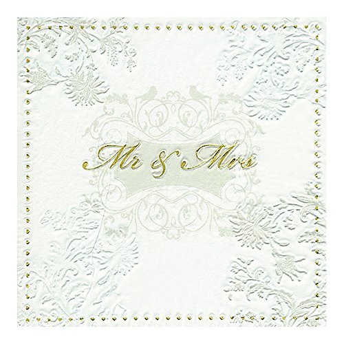 Guardanapo Moments Mr & Mrs Gold Paper Design Multicor 33 x 33 cm Papel