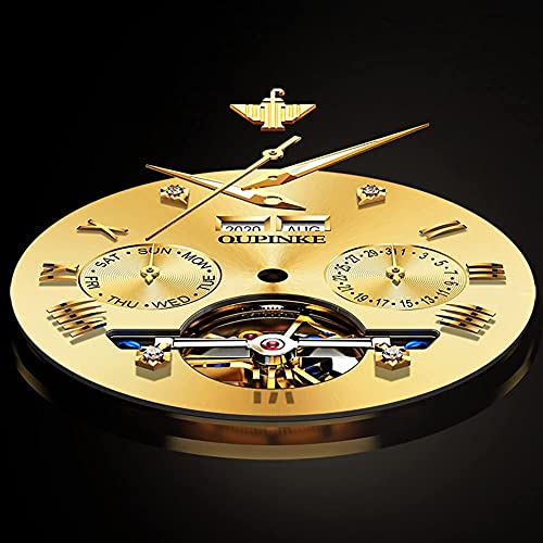 OUPINKE Mens Automatic Watch Diamond Skeleton Mechanical Self Winding Luxury Dress Wrist Watch Sapphire Crystal Tungsten4